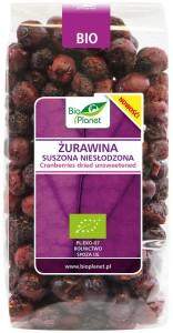 ŻURAWINA SUSZONA NIESŁODZONA BIO 50 G - BIO PLANET