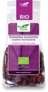 ŻURAWINA SŁODZONA CUKREM TRZCINOWYM BIO 100 G - BIO PLANET