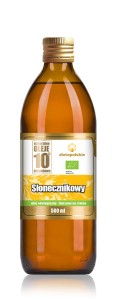 OLEJ SŁONECZNIKOWY TŁOCZONY NA ZIMNO BIO 500 ML - ZŁOTO POLSKIE