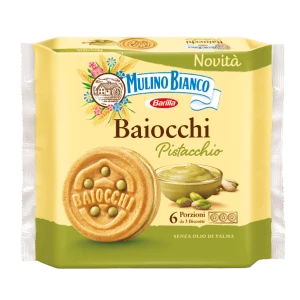 BAIOCCHI CIASTKA Z KREMEM PISTACJOWYM 168G - MULINO BIANCO