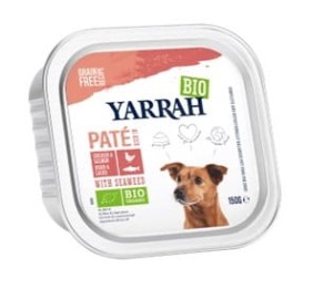 (DLA PSA) PASZTET Z KURCZAKA I ŁOSOSIA Z ALGAMI MORSKIMI BIO 150 g - YARRAH