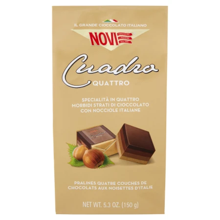 czekoladki włoskie novi cuadro quattro con nocciole italiane DELIKATESY EKOLUD KATOWICE.webp