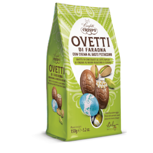 WIELKANOCNE JAJECZKA CZEKOLADOWE Z KREMEM PISTACJOWYM 150g - CRISPO