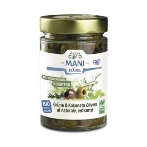 OLIWKI MIX BEZ PESTEK AL NATURALE W ZIOŁACH ŚRÓDZIEMNOMORSKICH BIO 175g - MANI BLAUEL